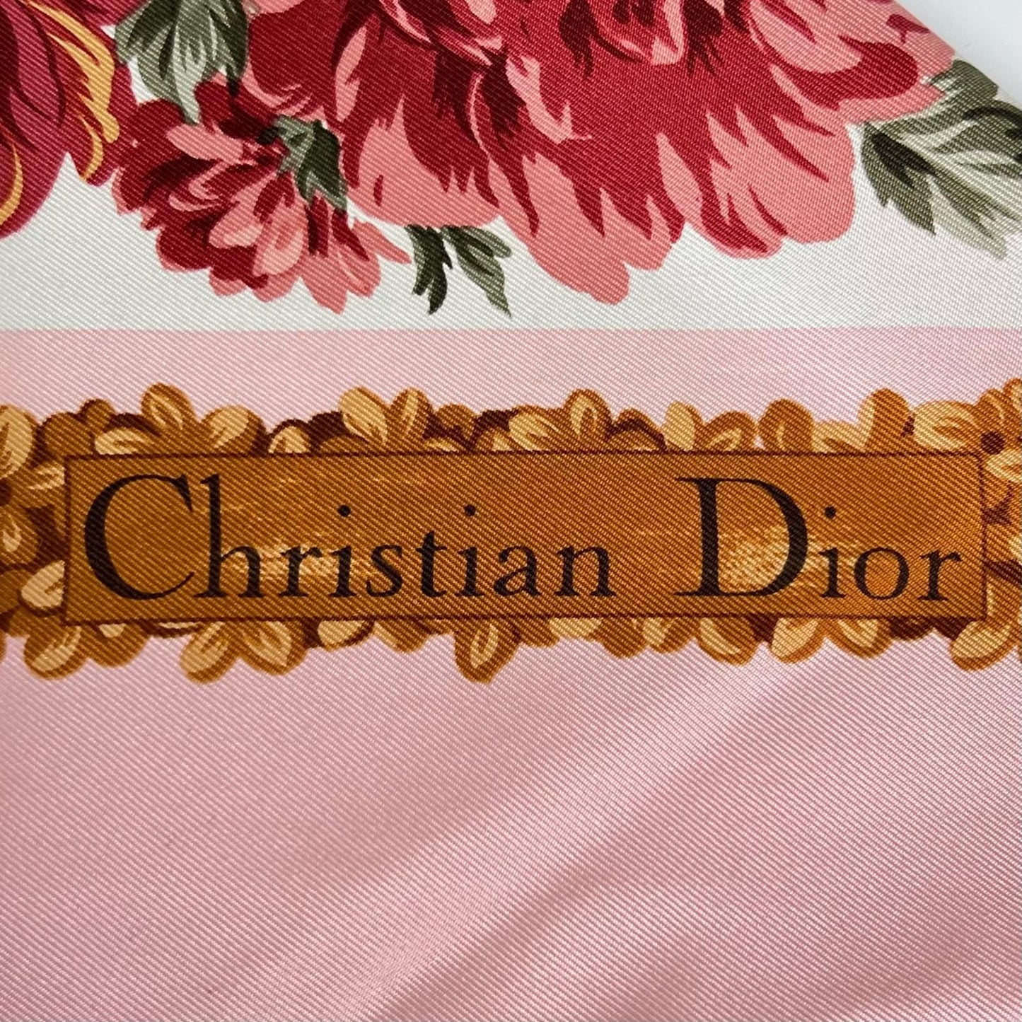 Dior Floral Silk Pink Scarf — view 5