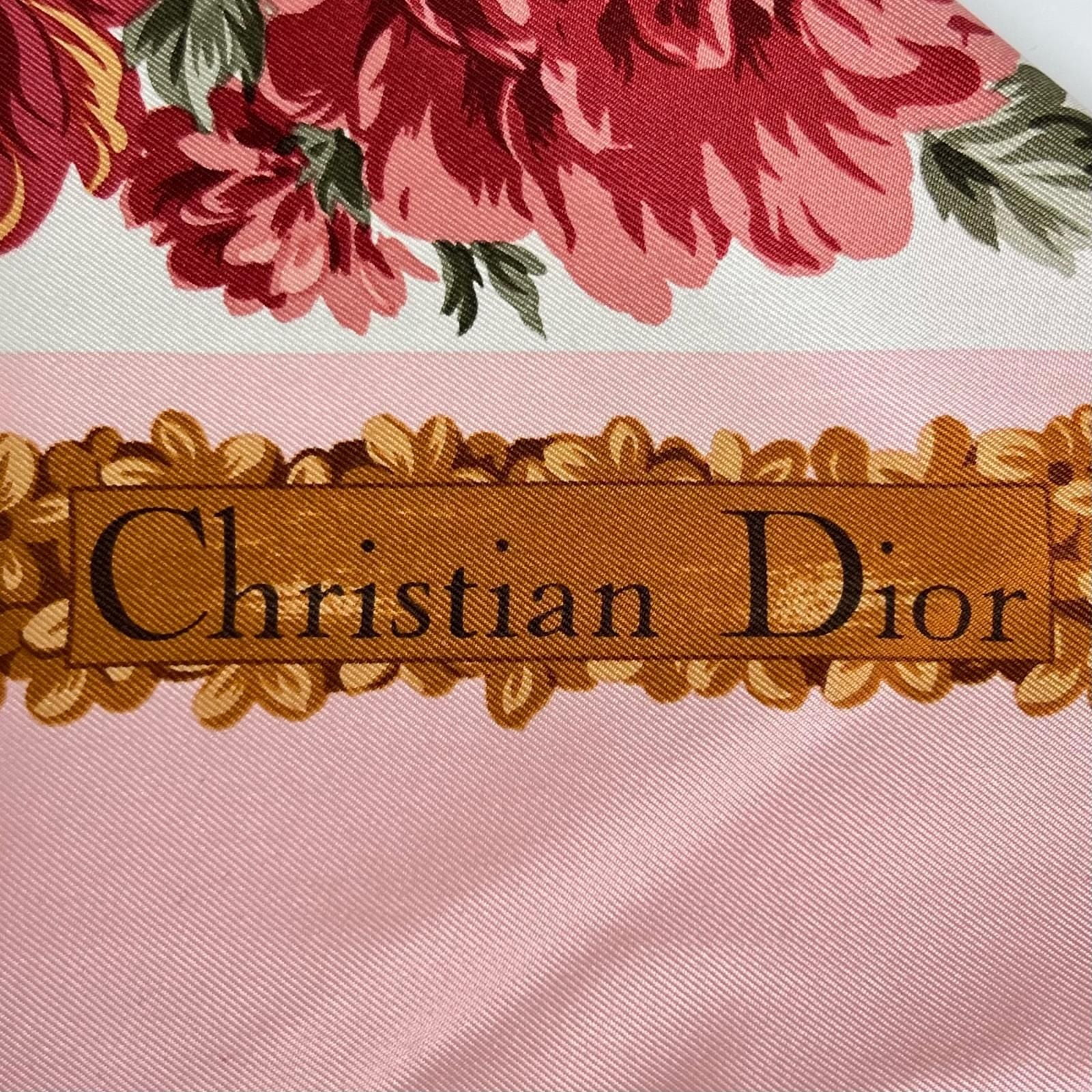Dior Floral Silk Pink Scarf — view 5