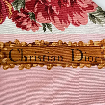 Dior Floral Silk Pink Scarf — view 5