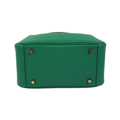 Hermes Mini Lindy 20 Taurillon Clemence Leather Green Shoulder Bag Gold — view 4