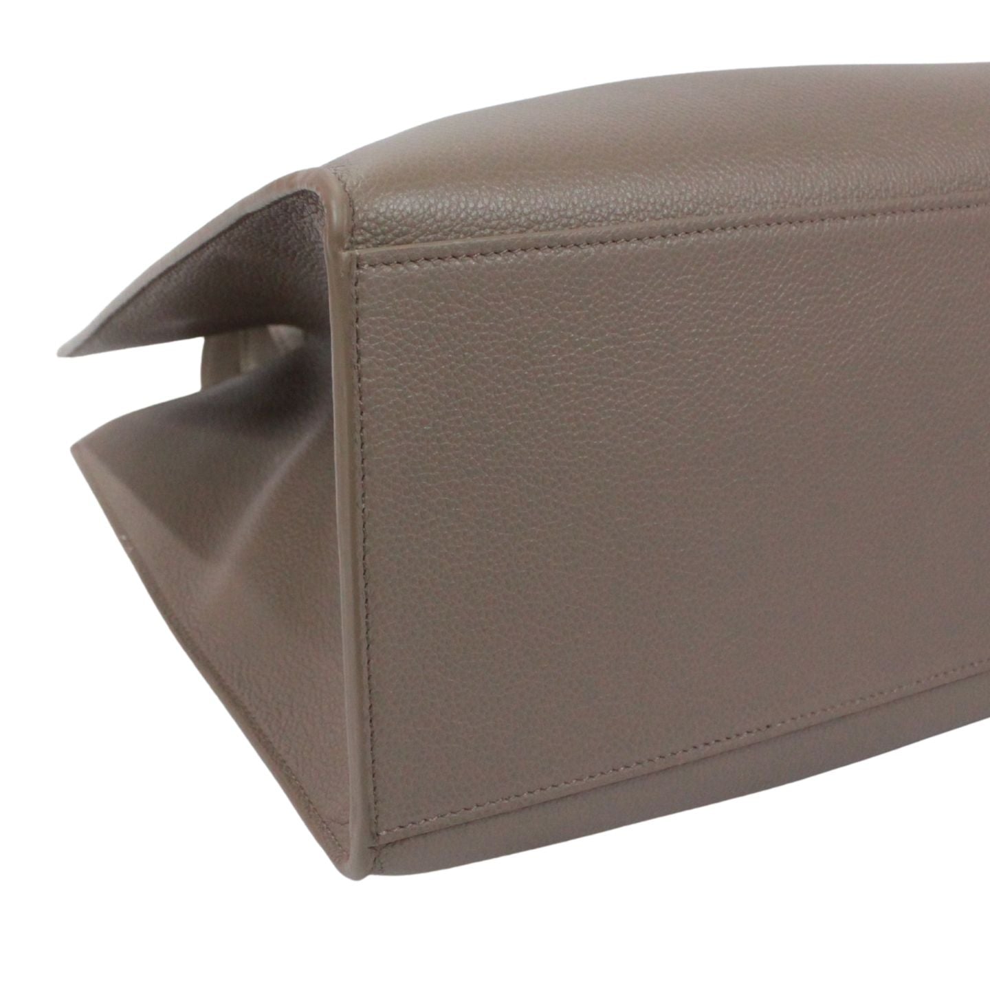 Celine Cabas 16 Leather Gray Beige Tote Gold — view 6