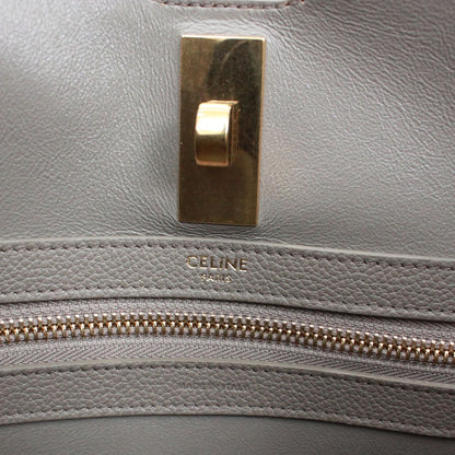Celine Cabas 16 Leather Gray Beige Tote Gold — view 8