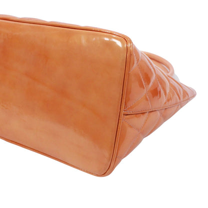Chanel Medallion Tote Enamel Leather Orange Silver — view 5