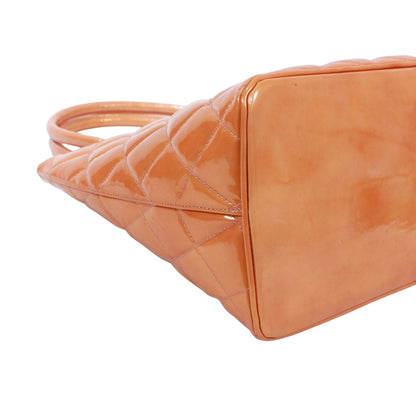 Chanel Medallion Tote Enamel Leather Orange Silver — view 6