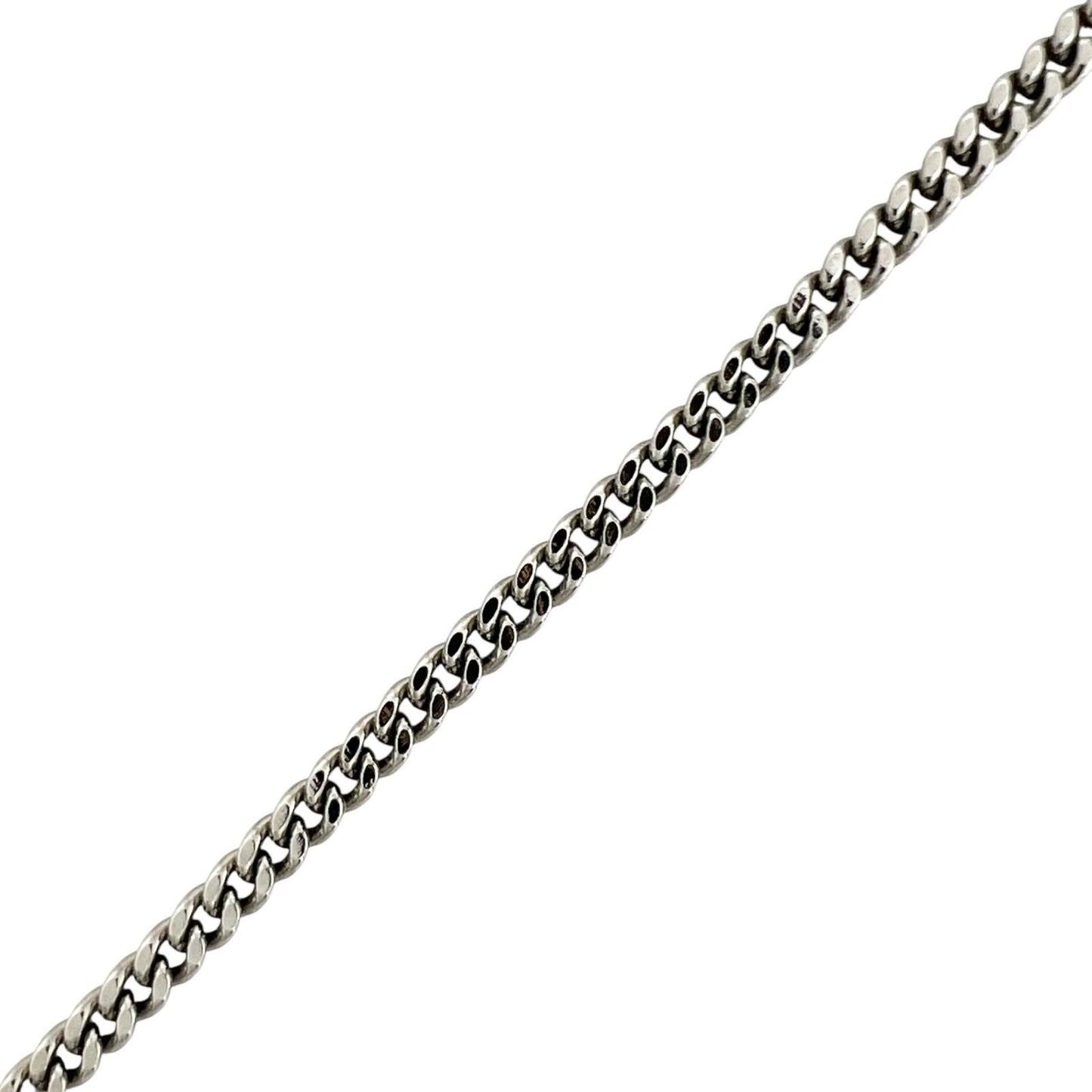 Chanel CC Logo Metal Rhinestone Silver Necklace — view 4