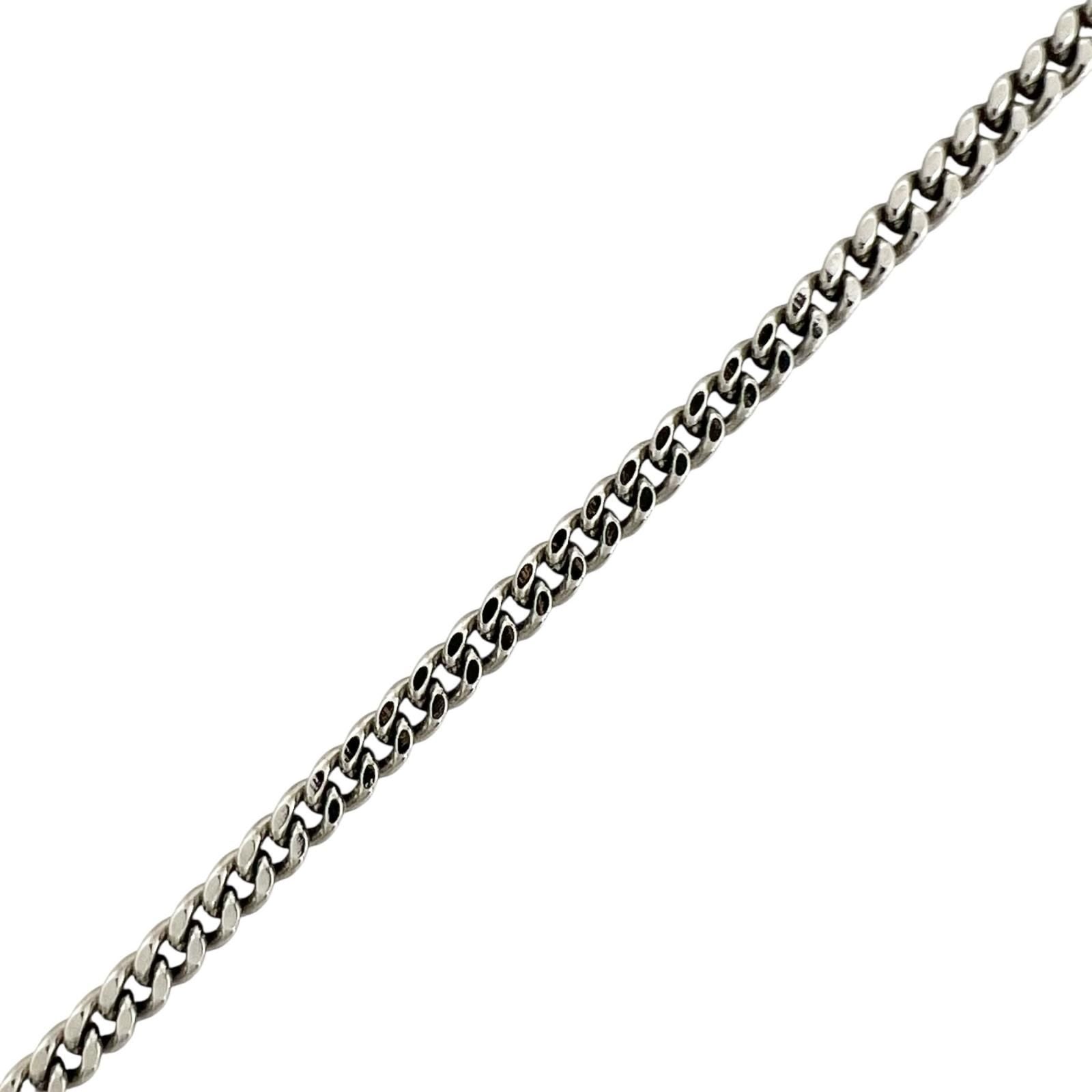 Chanel CC Logo Metal Rhinestone Silver Necklace — view 4