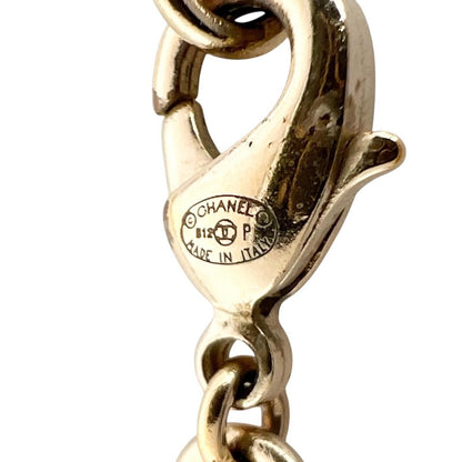 Chanel CC Logo Ribbon Motif Metal Gold Necklace — view 6