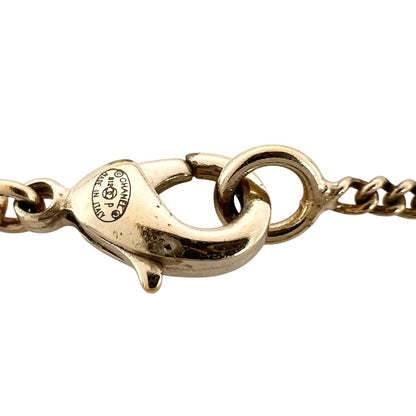 Chanel CC Logo Ribbon Motif Metal Gold Necklace — view 5