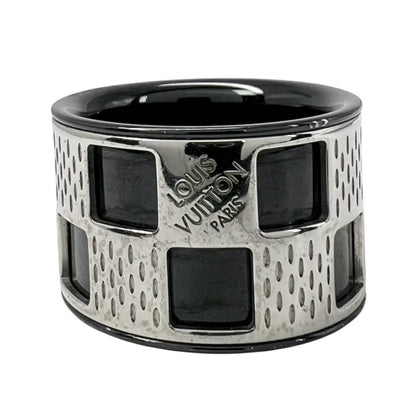 Louis Vuitton Damier Parforet Metal Silver Black Ring — view 3