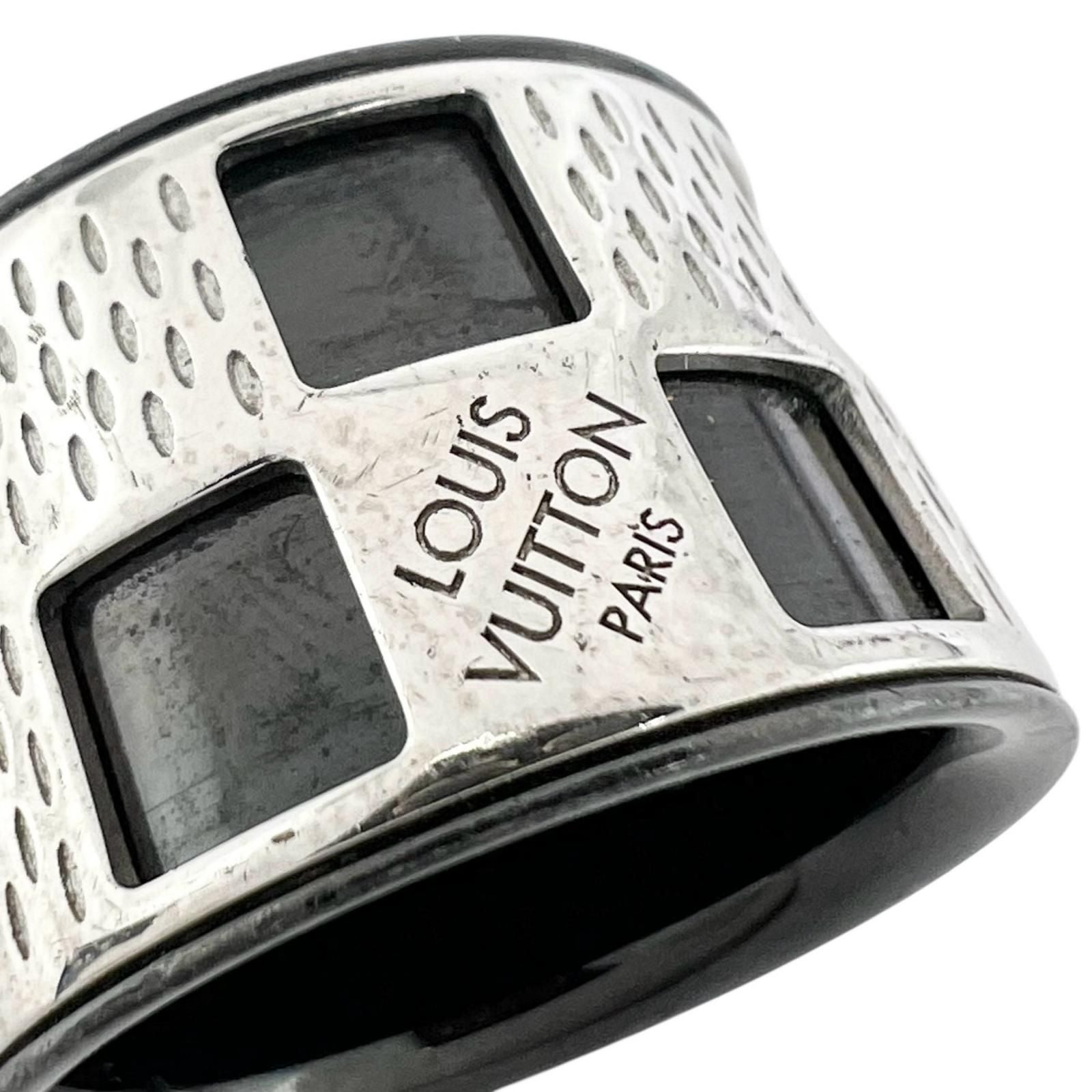Louis Vuitton Damier Parforet Metal Silver Black Ring — view 4