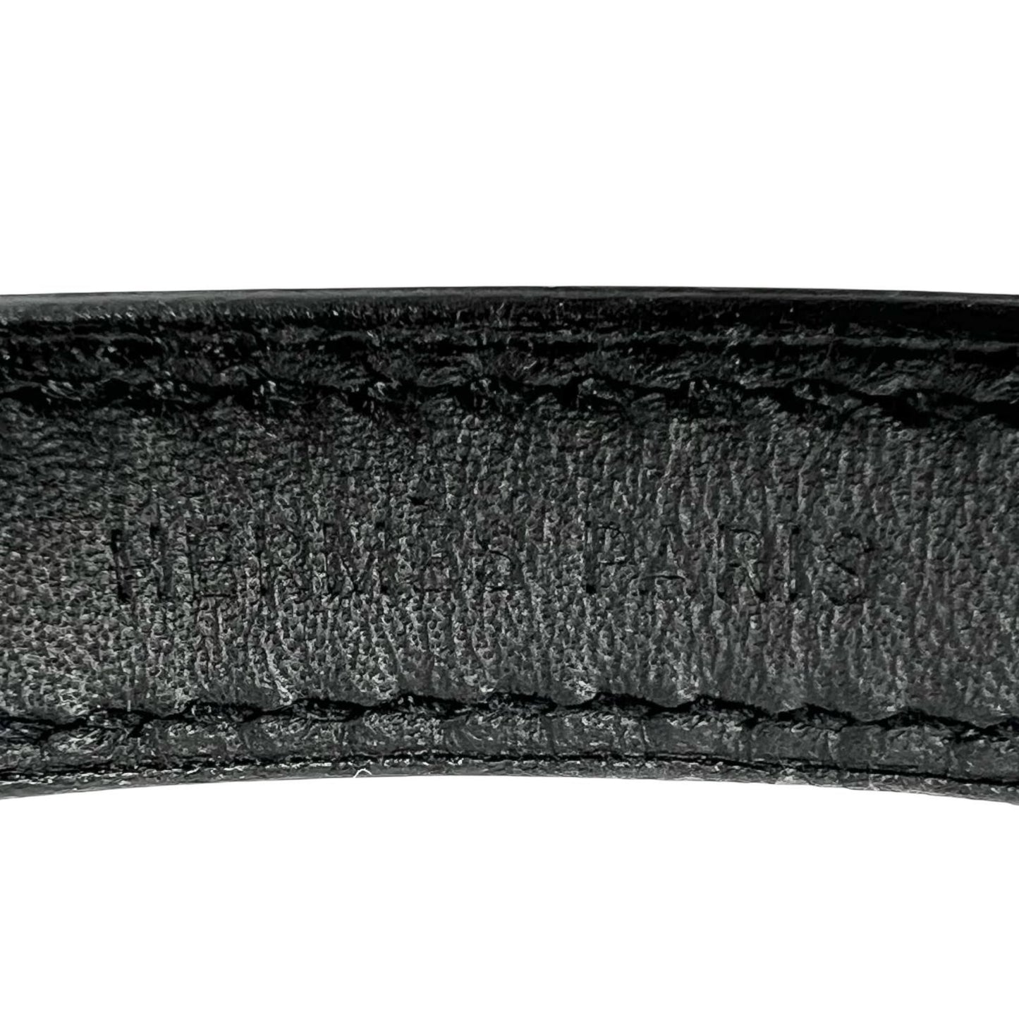 Hermes Series Looping Leather Black White Bracelet Silver — view 4