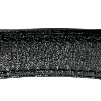 Hermes Series Looping Leather Black White Bracelet Silver — view 4