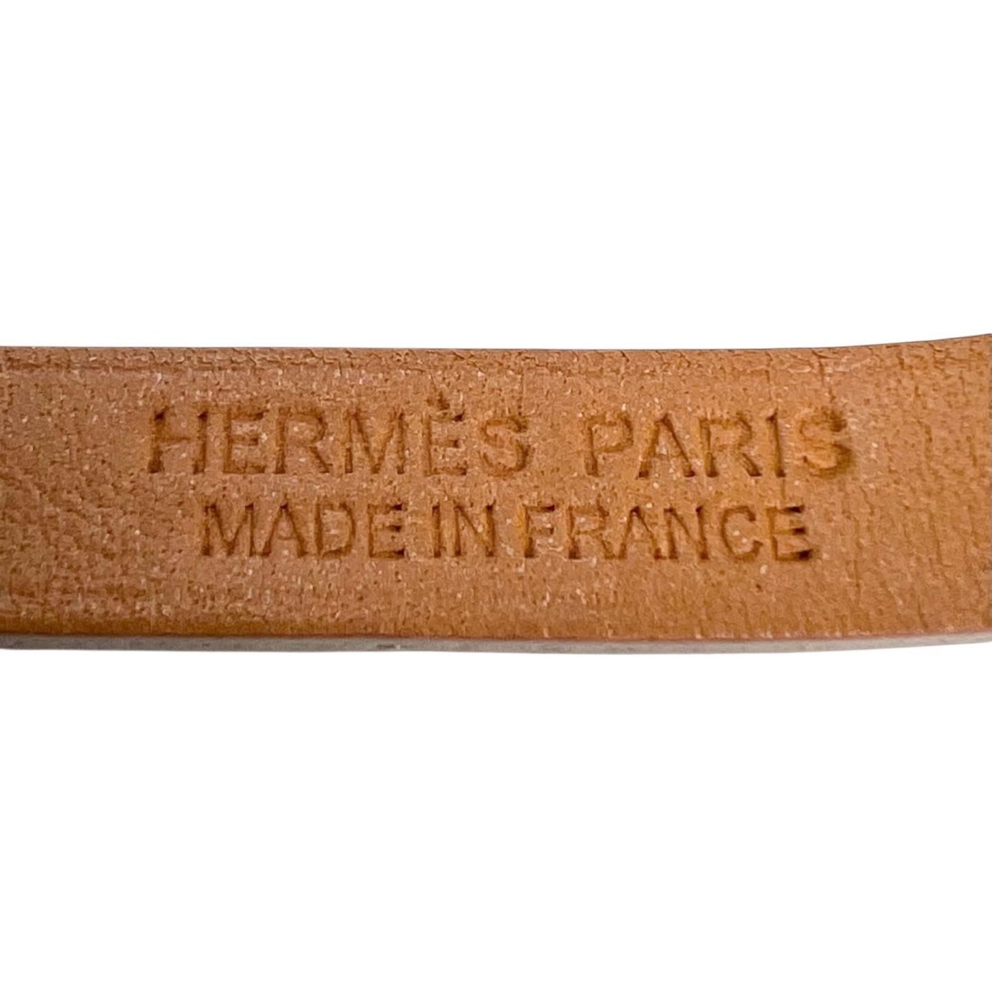 Hermes Micro Kelly Leather Yellow Bracelet Silver — view 3
