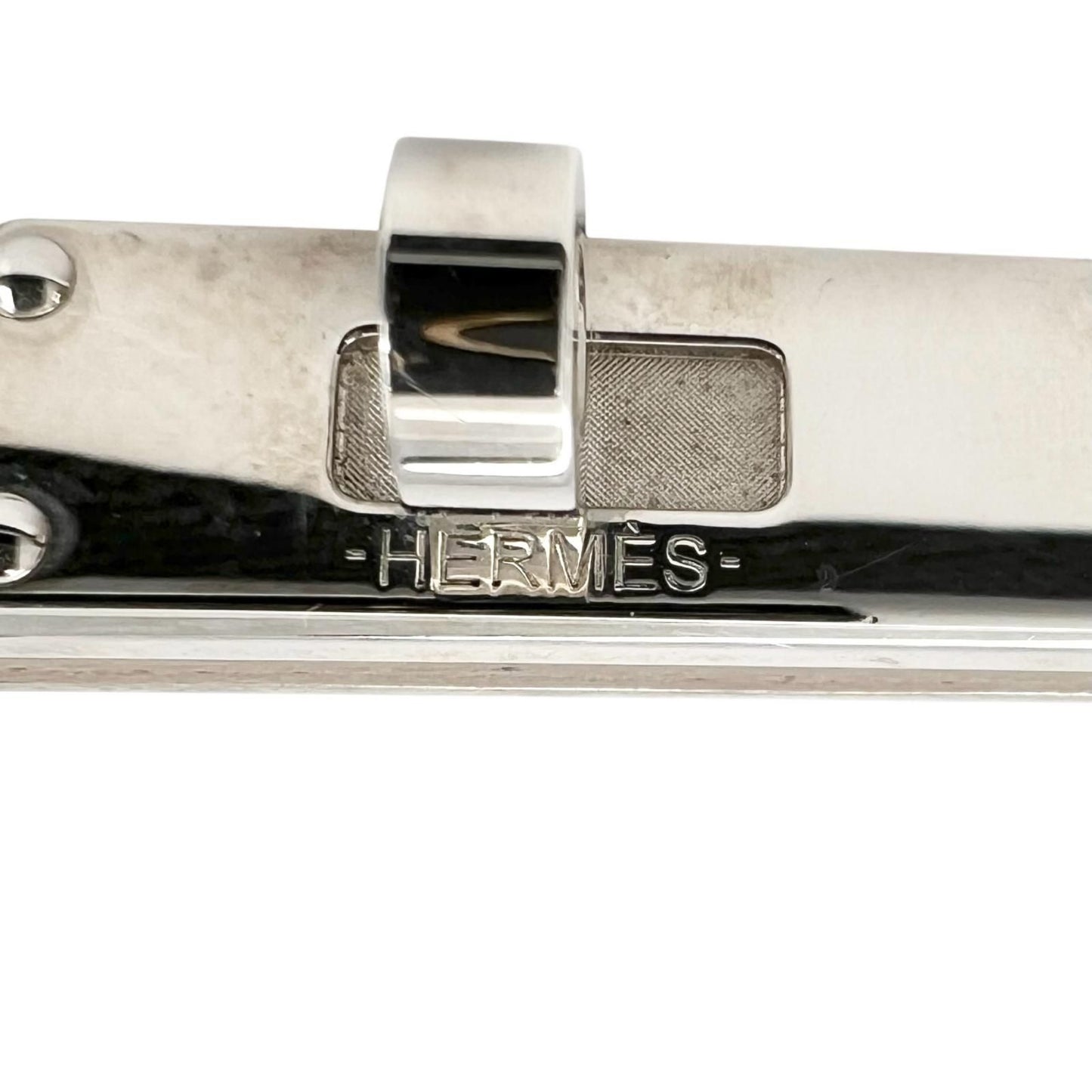 Hermes Micro Kelly Leather Yellow Bracelet Silver — view 6