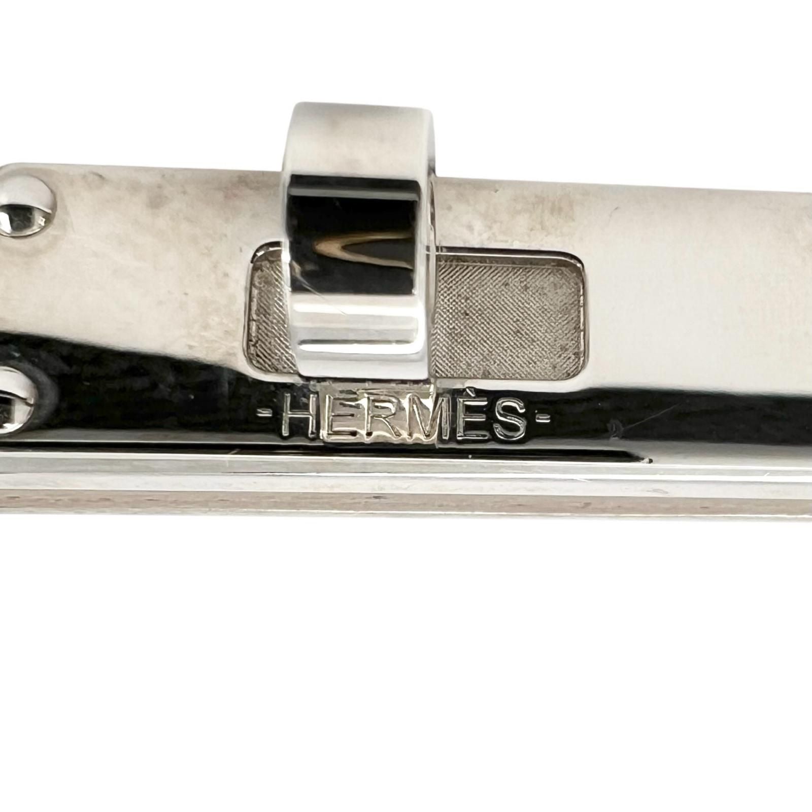 Hermes Micro Kelly Leather Yellow Bracelet Silver — view 6
