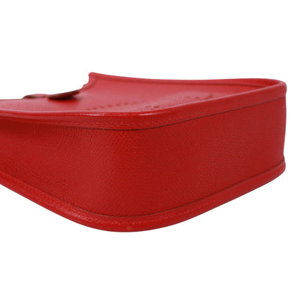 Hermes Evelyne TPM Veau Epsom Red Shoulder Bag Silver — view 6