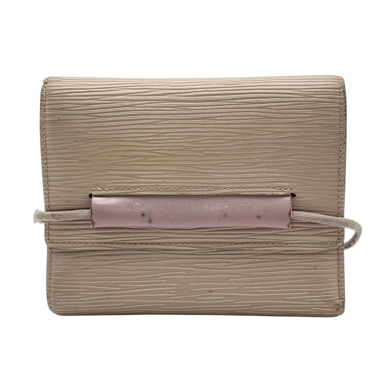 Louis Vuitton Porte-Monnaie Elastic Trifold Wallet Epi Leather Gray Ju Rubber — view 2