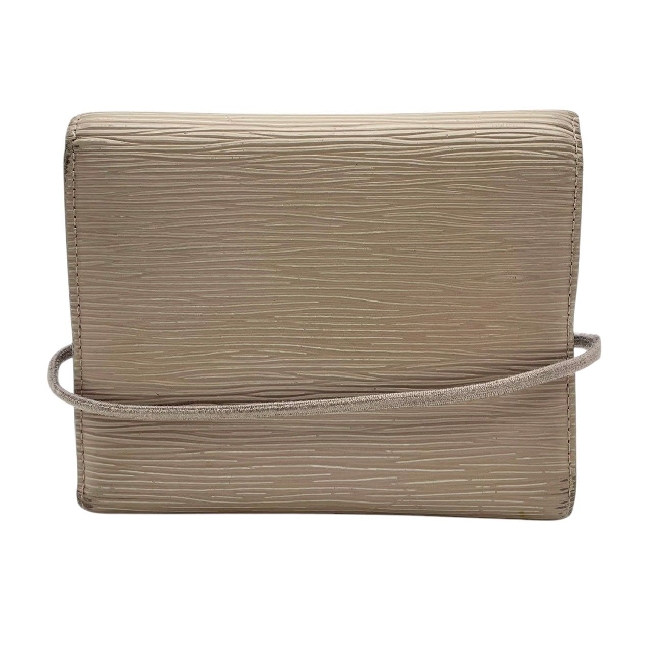 Louis Vuitton Porte-Monnaie Elastic Trifold Wallet Epi Leather Gray Ju Rubber — view 3