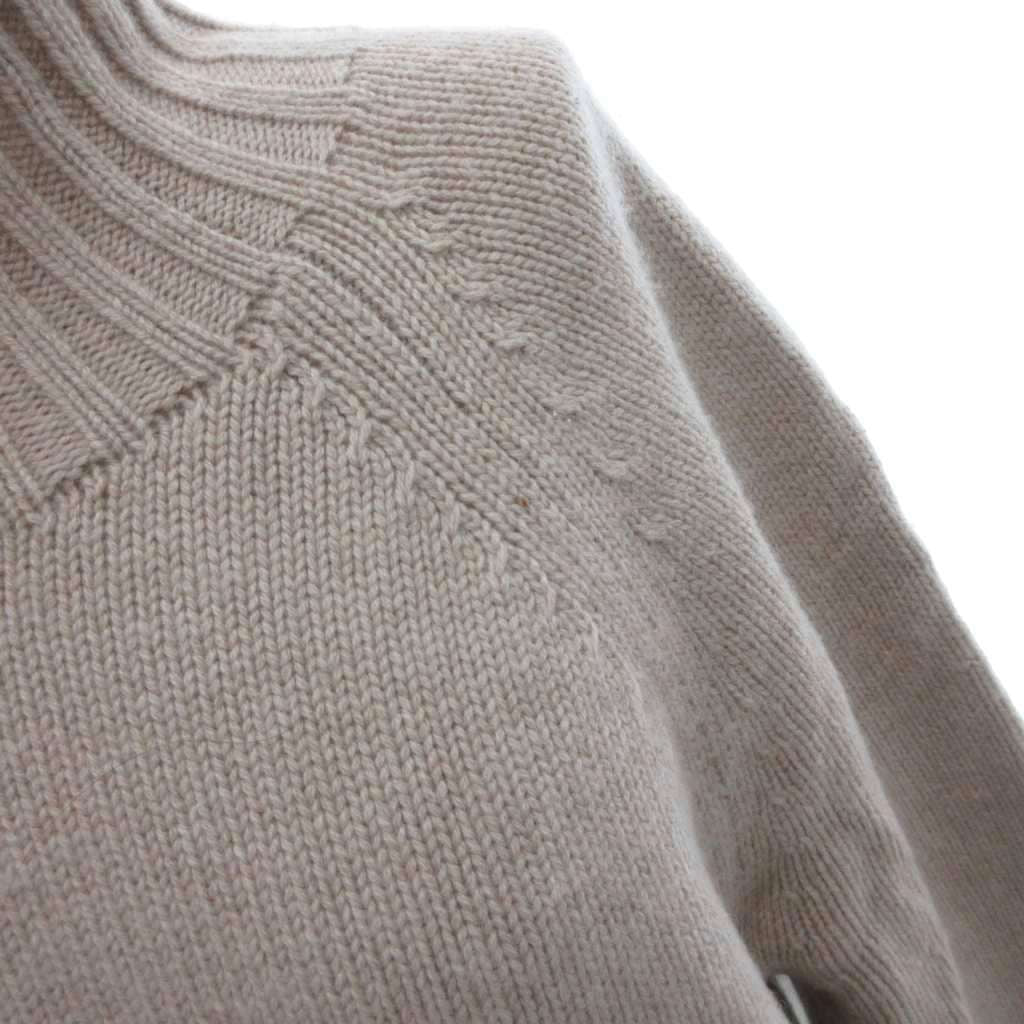 Max Mara S 'S Knit Sweater Long Sleeve High Neck Wool Cashmere Blend M Beige — view 7