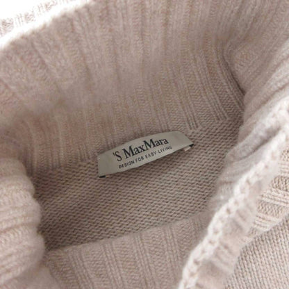 Max Mara S 'S Knit Sweater Long Sleeve High Neck Wool Cashmere Blend M Beige — view 6