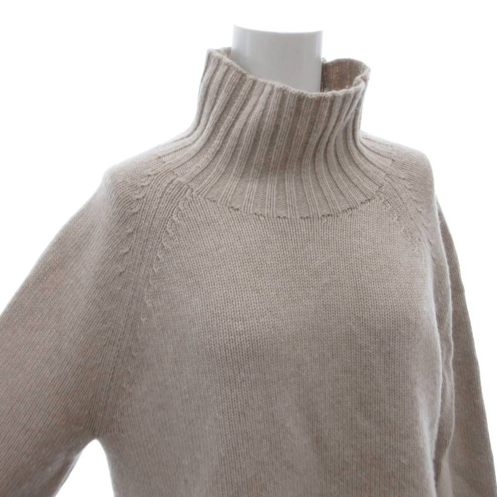 Max Mara S 'S Knit Sweater Long Sleeve High Neck Wool Cashmere Blend M Beige — view 4