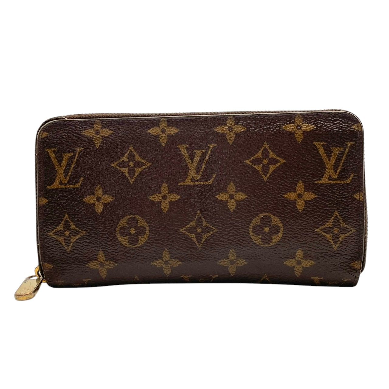 Louis Vuitton Zippy Wallet Monogram Brown Red Zip Around Canvas Leather Lining — view 2