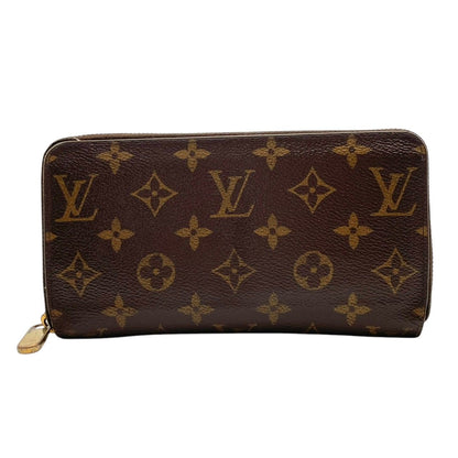 Louis Vuitton Zippy Wallet Monogram Brown Red Zip Around Canvas Leather Lining — view 2
