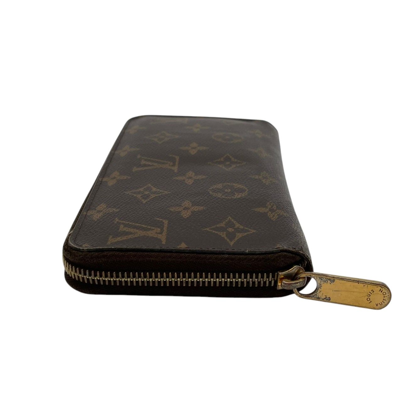 Louis Vuitton Zippy Wallet Monogram Brown Red Zip Around Canvas Leather Lining — view 5