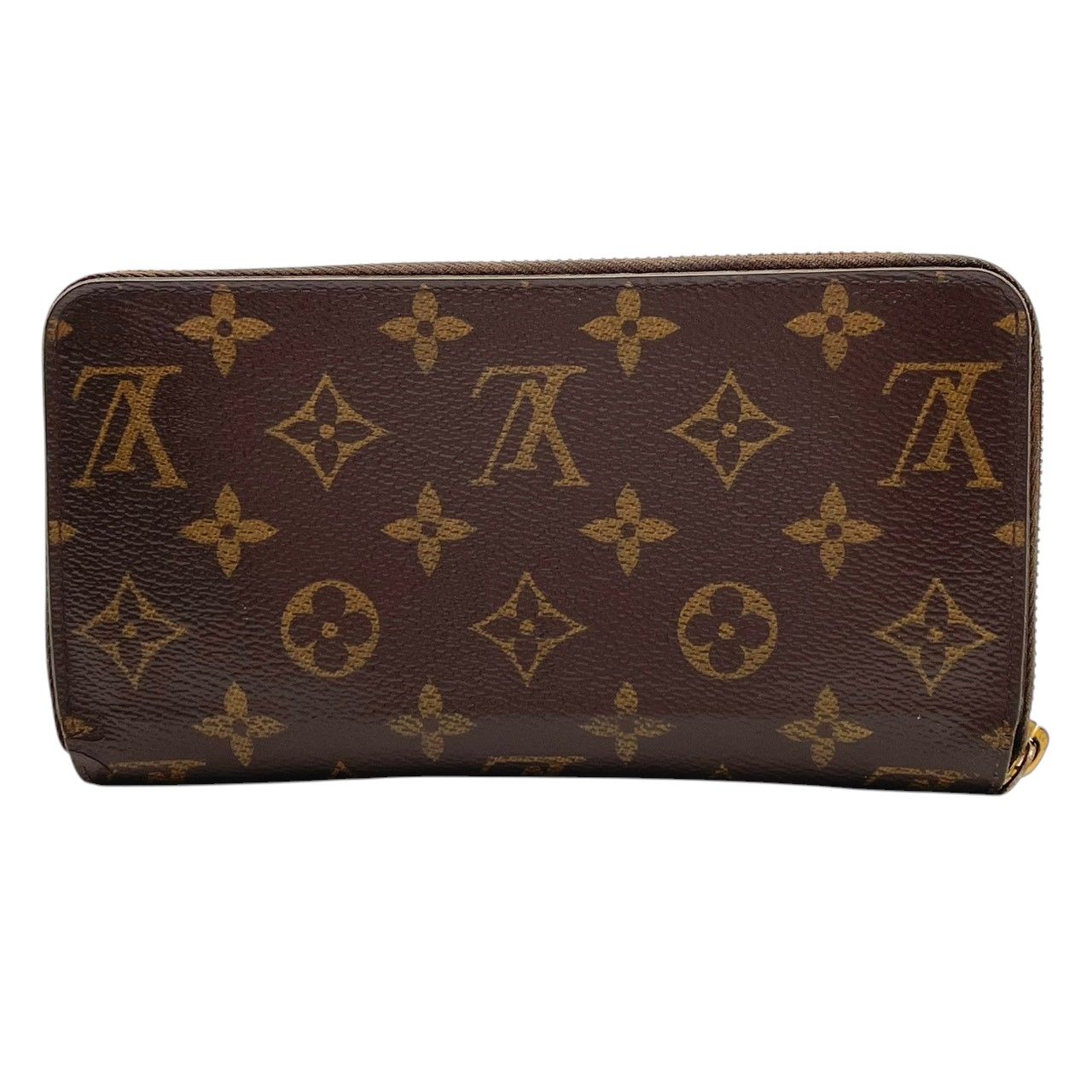 Louis Vuitton Zippy Wallet Monogram Brown Red Zip Around Canvas Leather Lining — view 3