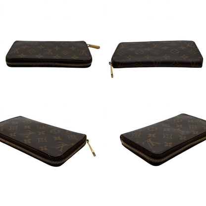 Louis Vuitton Zippy Wallet Monogram Brown Red Zip Around Canvas Leather Lining — view 6
