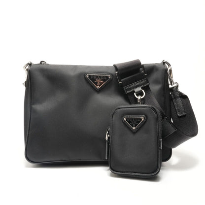 Prada Shoulder Bag with Triangular Plate Pouch
