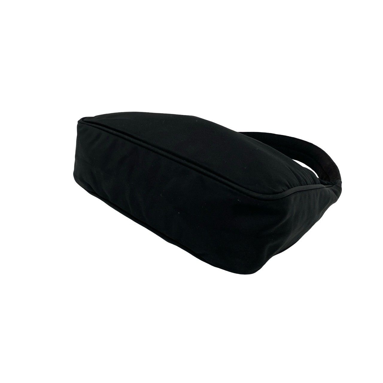Prada Triangle Logo Tessuto Nylon Mini Handbag Pouch Black — view 8