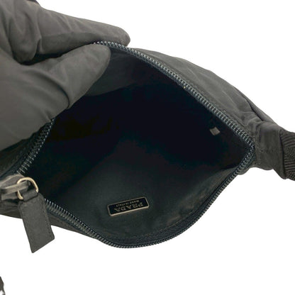 Prada Triangle Logo Tessuto Nylon Mini Handbag Pouch Black — view 9