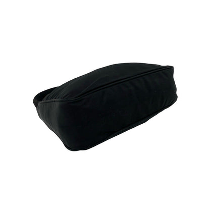 Prada Triangle Logo Tessuto Nylon Mini Handbag Pouch Black — view 7