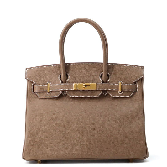 Hermes Birkin 30 Etoupe Gold Epsom Handbag