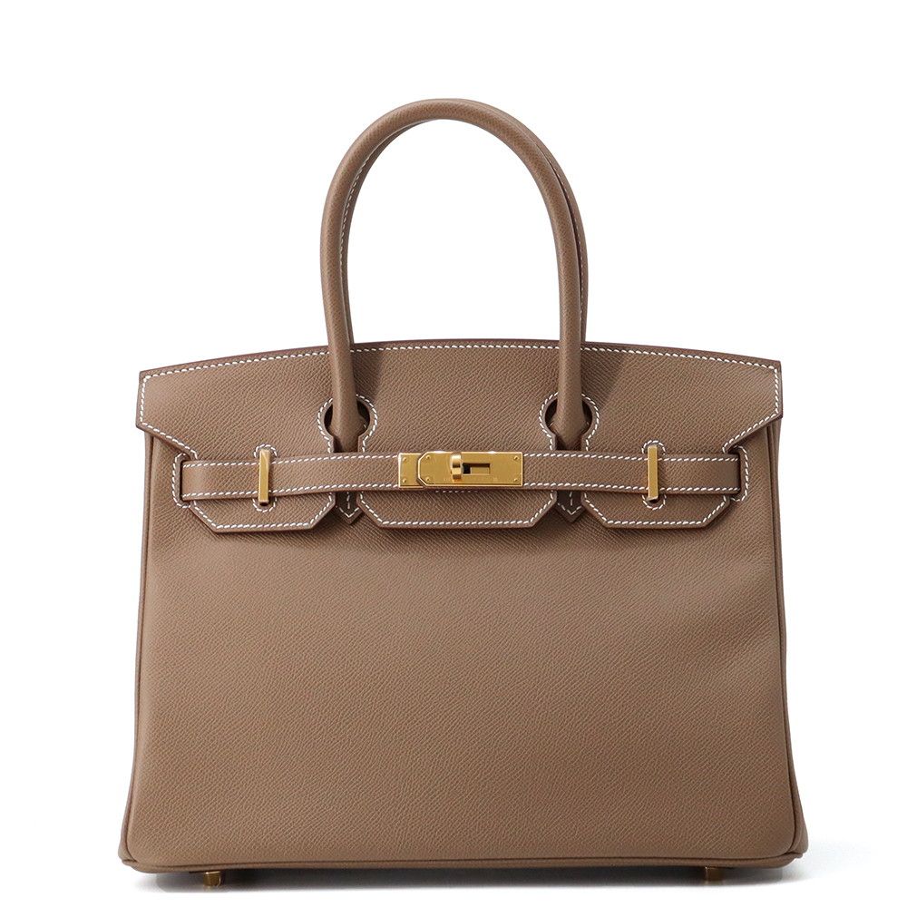 Hermes Birkin 30 Etoupe Gold Epsom Handbag
