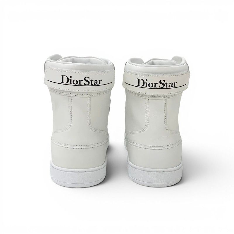 Dior Star Sneakers Leather Suede White Black Logo High — view 5