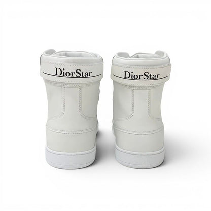 Dior Star Sneakers Leather Suede White Black Logo High — view 5