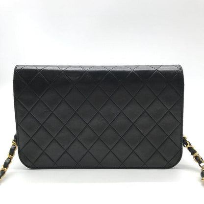 Chanel CC Logo Quilted Push Lock Lambskin Chain Shoulder Bag Black — view 3