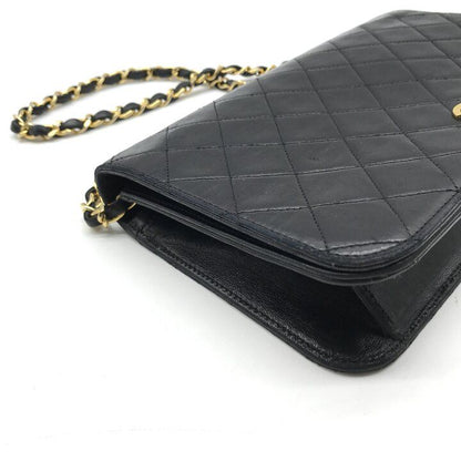 Chanel CC Logo Quilted Push Lock Lambskin Chain Shoulder Bag Black — view 5