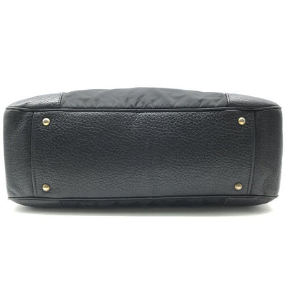Prada Leather Logo Boston Black Purse — view 5