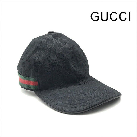 Gucci GG Canvas Sherry Cap Hat Black
