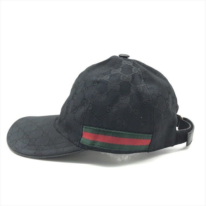 Gucci GG Canvas Sherry Cap Hat Black — view 3