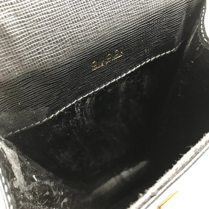 Gucci Logo Turnlock Leather Waist Pouch Shoulder Bag Black Purse — view 9