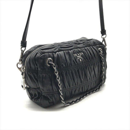 Prada Materasse Leather 2-Way Shoulder Bag Black Purse — view 2