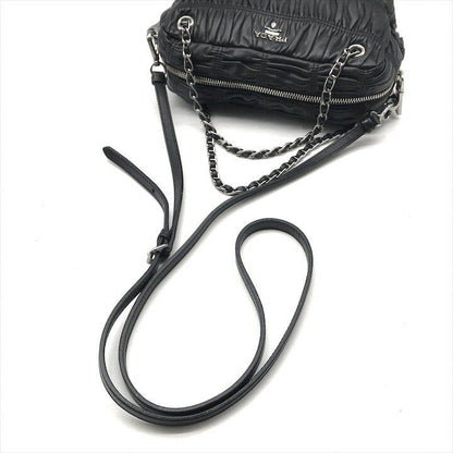 Prada Materasse Leather 2-Way Shoulder Bag Black Purse — view 7