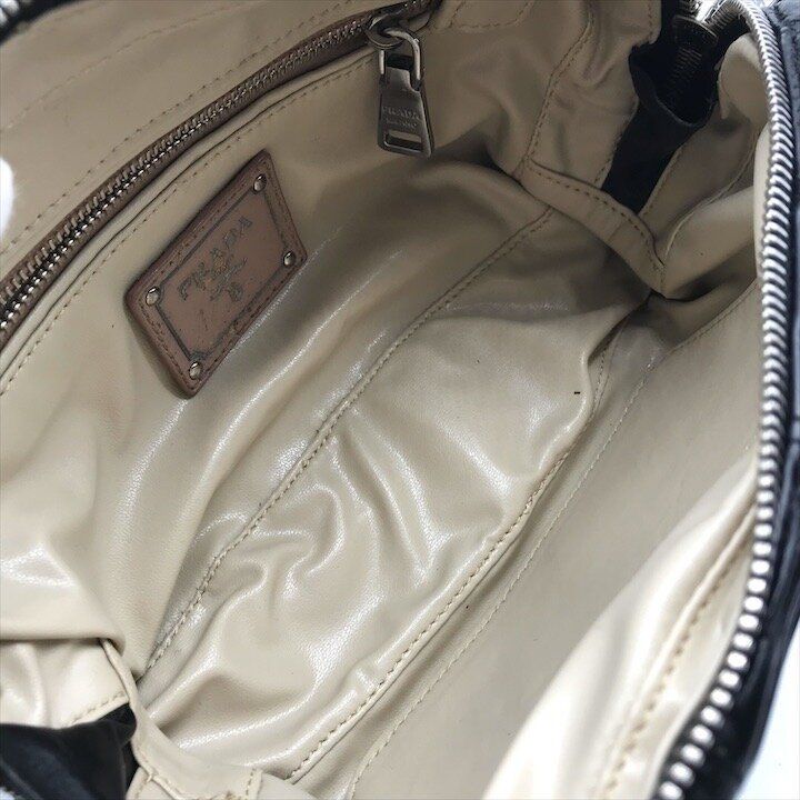 Prada Materasse Leather 2-Way Shoulder Bag Black Purse — view 8
