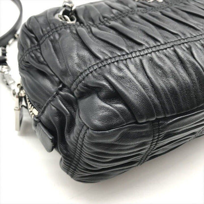Prada Materasse Leather 2-Way Shoulder Bag Black Purse — view 6