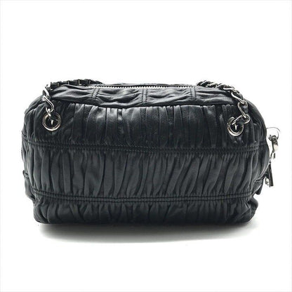 Prada Materasse Leather 2-Way Shoulder Bag Black Purse — view 3