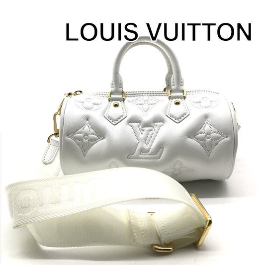 Louis Vuitton Bubble Glam Papillon BB Leather Mini Shoulder Bag Purse White